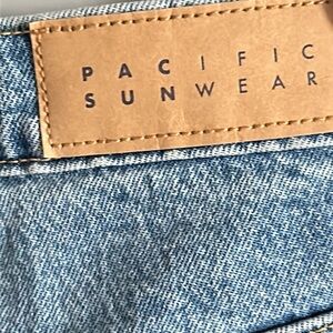PacSun Medium Blue Stretch High Waisted Flare Leg Denim Jean